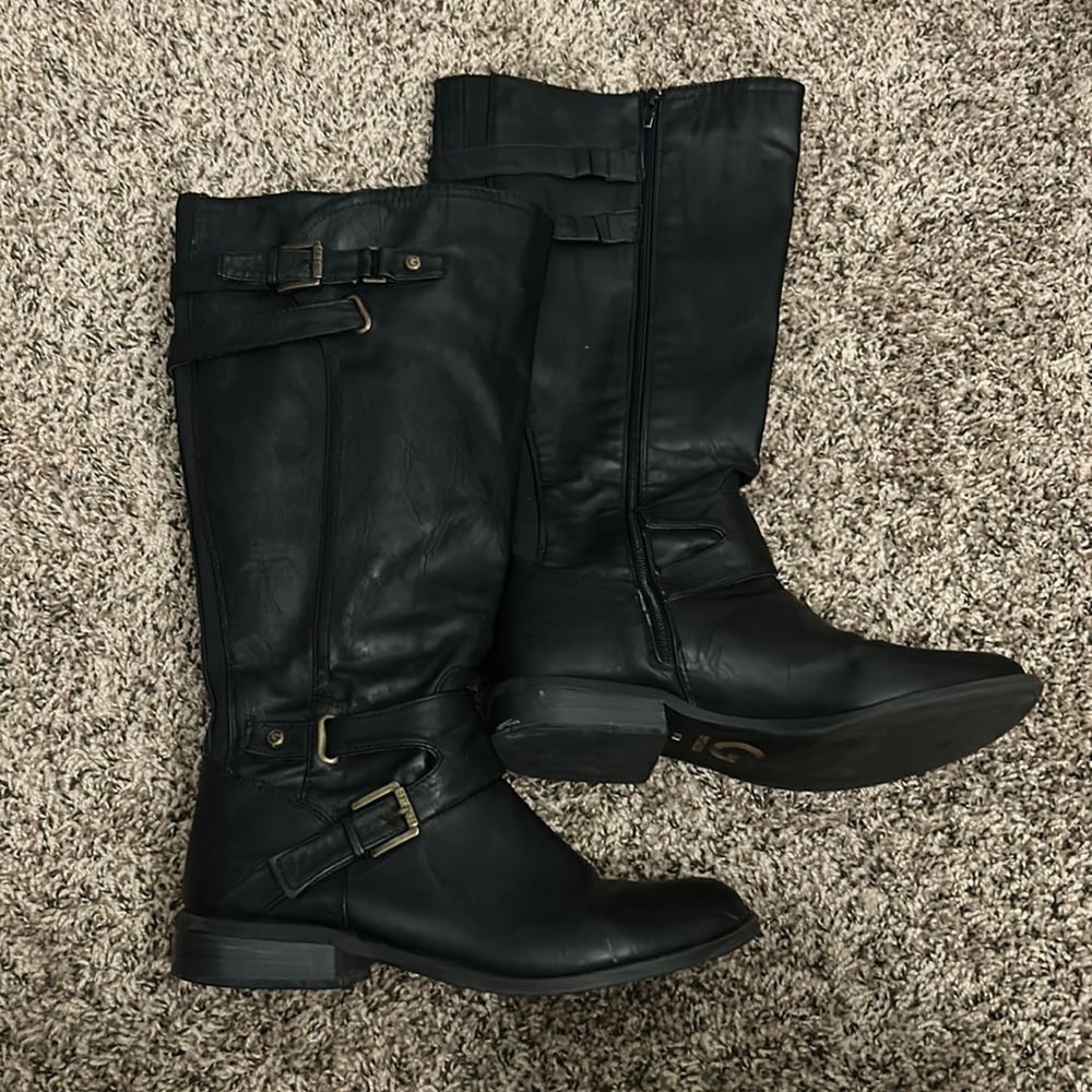Black calf boots